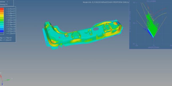 One step forming analysis - Car door hinge bracket